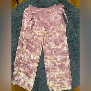 Young Fabulous and Broke Fauna Tie Dye Split Leg Wide Palazzo Pants Size M